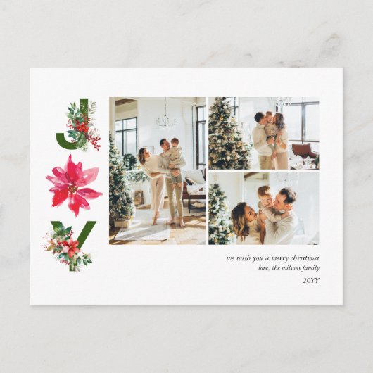 ジョイミニマル3フォトコラージホリデーポストカード シーズンポストカード (正面)