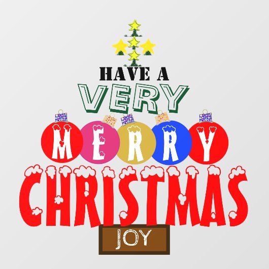 ジョイメリークリスマスオーナメントツリー ウィンドウサイン (シート)