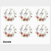 ジョイメリークリスマスフローラリースファミリー名 ラウンドシール (シート)