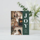 ジョイモダングリーンクリスマス3フォトコラージュ シーズンポストカード (スタンド正面)