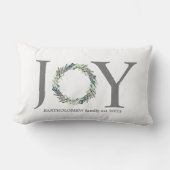 ジョイモダンスクリプカスタムト緑のリース休日 ランバークッション (正面)