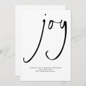 ジョイモダンスクリプト白黒クリスマス シーズンカード (正面/裏面)