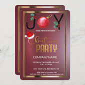 ジョイモダンス企業の、クリスマスブルゴーニュ赤 招待状 (正面/裏面)