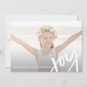 ジョイモダンタイポグラフィフォトクエレガントリスマス シーズンカード (正面)