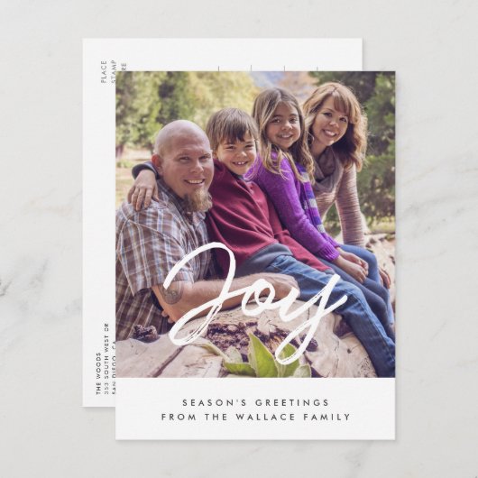 ジョイモダンタイポグラフィ休日の写真 ポストカード (正面/裏面)