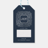 ジョイモダンネイビー&シルバーホリデイ ギフトタグ (正面)