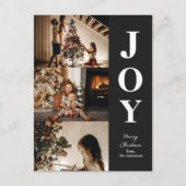 ジョイモダンブラッククリスマス3フォトコラージュ シーズンポストカード (正面)