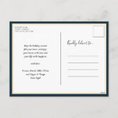 ジョイモダンブルークリスマス3フォトコラージュ シーズンポストカード (裏面)