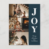ジョイモダンブルークリスマス3フォトコラージュ シーズンポストカード (正面)
