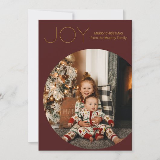 ジョイモダンミニマリストクリスマスホリデーカード シーズンカード (正面)