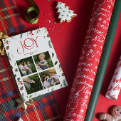 ジョイモダンレッドベリーボタニカル4フォトクリスマス シーズンカード