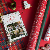 ジョイモダンレッドベリーボタニカル5フォトクリスマス シーズンカード