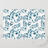 ジョイモダン金ゴールドとティール(緑がかった色)ブルーロゴオーナメント 箔シーズンカード (裏面)