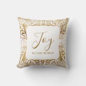 ジョイモノグラムモダンゴールデンエレガントクリスマス クッション (正面)