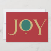 ジョイユニークタイポグラフィレッドグリーンファミリーフォト シーズンカード (正面)