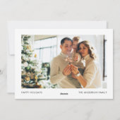 ジョイユニークタイポグラフィレッドグリーンファミリーフォト シーズンカード (裏面)