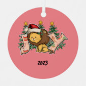 ジョイライオンクリスマス メタルオーナメント (正面)