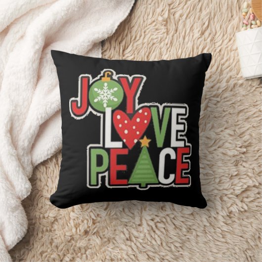 ジョイラブピースクリスマスフェスティバルホリデーカワイイおもしろい クッション (ブランケット)