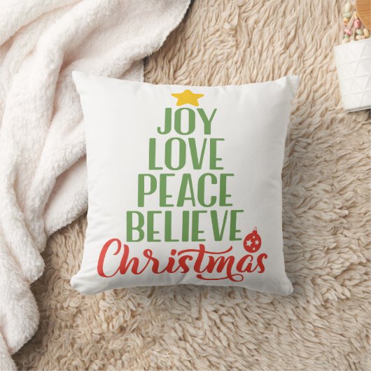 ジョイラブピースクリス信じマス装飾用クッション クッション (ブランケット)