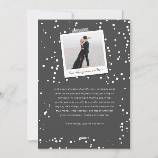 ジョイラブピースシック金ゴールドブロックホリデーフォトカード シーズンカード (裏面)