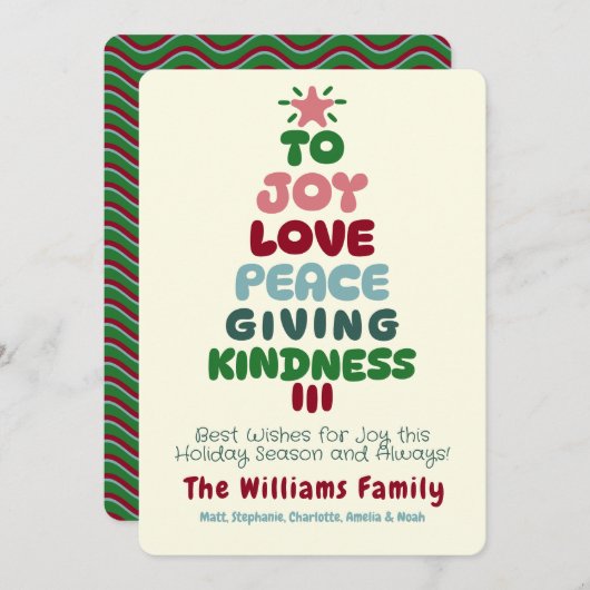 ジョイラブピースツリーホリデーカード シーズンカード (正面/裏面)
