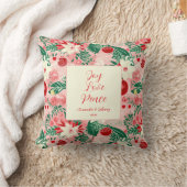 ジョイラブピースピンクレッドフローラ装飾用クッション クッション (ブランケット)
