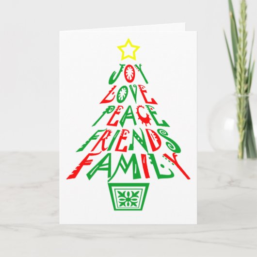 ジョイラブピースフレンズファミリークリスマスホリデー シーズンカード (正面)