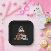 ジョイラブピース信じスクリスマスツリーファミリー ペーパープレート (パーティー)