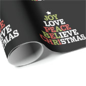 ジョイラブピース信じスクリスマスツリーファミリー ラッピングペーパー (ロールコーナー)