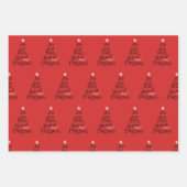 ジョイラブピース信じメリークリスマスツリークリスマス ラッピングペーパーシート (正面)