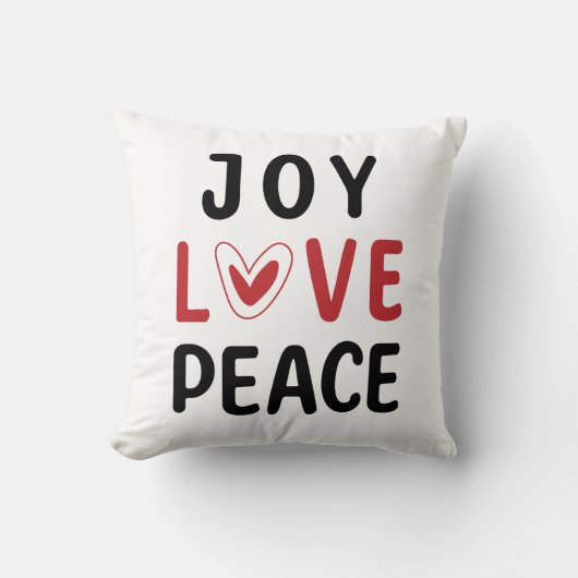 ジョイラブピース赤いハート 感動的 クッション (正面)