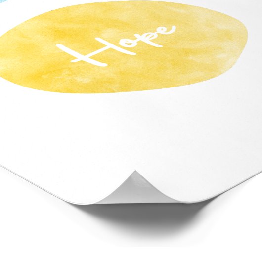 ジョイラブホープ平和の水色の小石 ポスター (角)