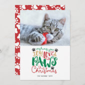 ジョイラブポーズペット猫のクリスマス写真 シーズンカード (正面/裏面)