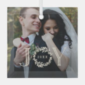 ジョイリースカスタムフォトクリスマスオーナメント ガラスオーナメント (正面)