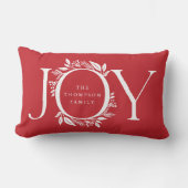 ジョイリースクリスマスホリデーレッドスローギフティング ランバークッション (正面)
