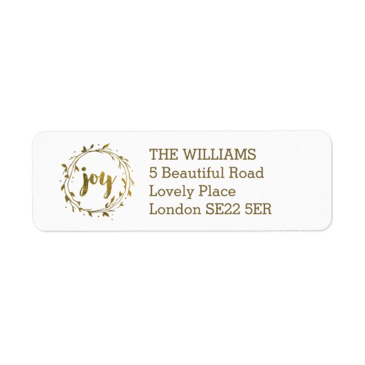 ジョイリースクリスマス差出人住所ラベル ラベル (正面)