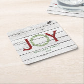 ジョイリースファミリークリスマス スクエアペーパーコースター (アングル)