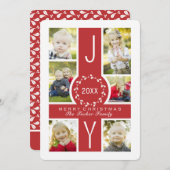 ジョイリースモノグラムクリスマスコラージフォトカード シーズンカード (正面/裏面)