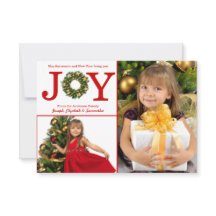 ジョイリース2写真赤い点- 3x5クリスマスカード