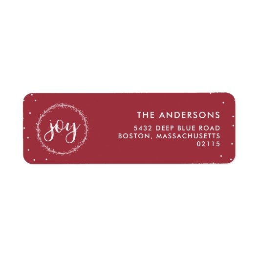 ジョイリース – レッド&ホワイトホリデー ラベル (正面)