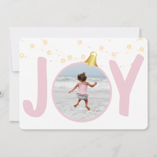 ジョイルベビーピンクのクリスマスカー独身のドと写真 シーズンカード (正面)
