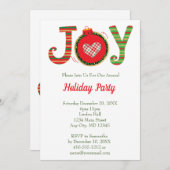 ジョイレッドグリーンクリスマスホリデーパーティー 招待状 (正面/裏面)