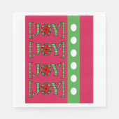 ジョイレッドグリーンメリークリスマスサンタナプキンス スタンダードランチョンナプキン (正面)