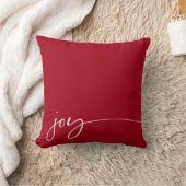 ジョイレッドスクリプトエレガントタイポグラフィクリスマス クッション (ブランケット)