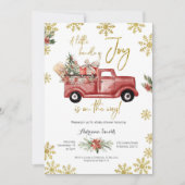 ジョイレッドトラックの赤ちゃんシャワーの小さな束が招待 招待状 (正面)