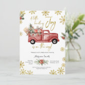 ジョイレッドトラックの赤ちゃんシャワーの小さな束が招待 招待状 (スタンド正面)