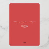 ジョイレッドバースニードゴールドフォイルホリデー 箔シーズンカード (裏面)