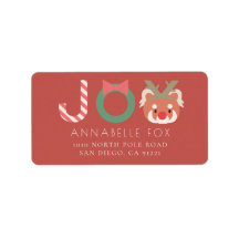 ジョイレッドパンダレッドホリデイ差出人住所ラベル