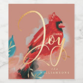 ジョイレッドパーチ（鳥）ショウジョウコウカンチョウ水の色クリスマスバード ワインラベル