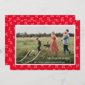 ジョイレッドフレームベリーパターンフォトクリスマス シーズンカード (正面/裏面)